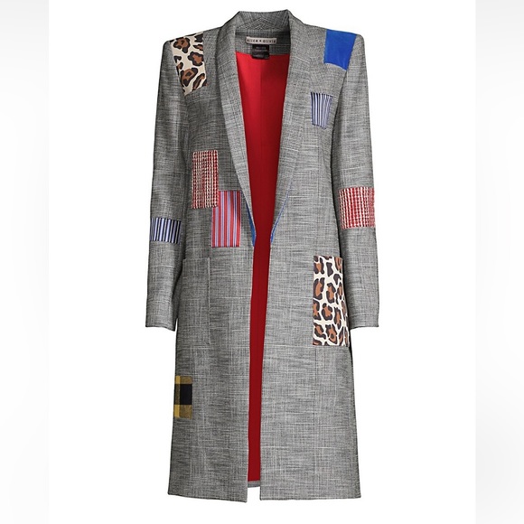 Alice + Olivia Kylie Patchwork Coat Size Medium - Picture 4 of 7